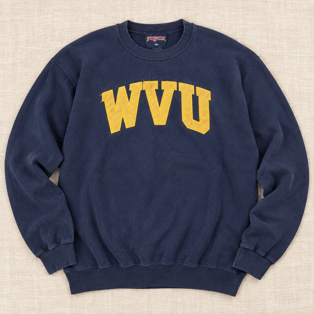 WVU West Virginia University Jansport Crewneck Sweatshirt Navy XL